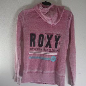Roxy size small full zip up hoodie/ jacket / sweater pink